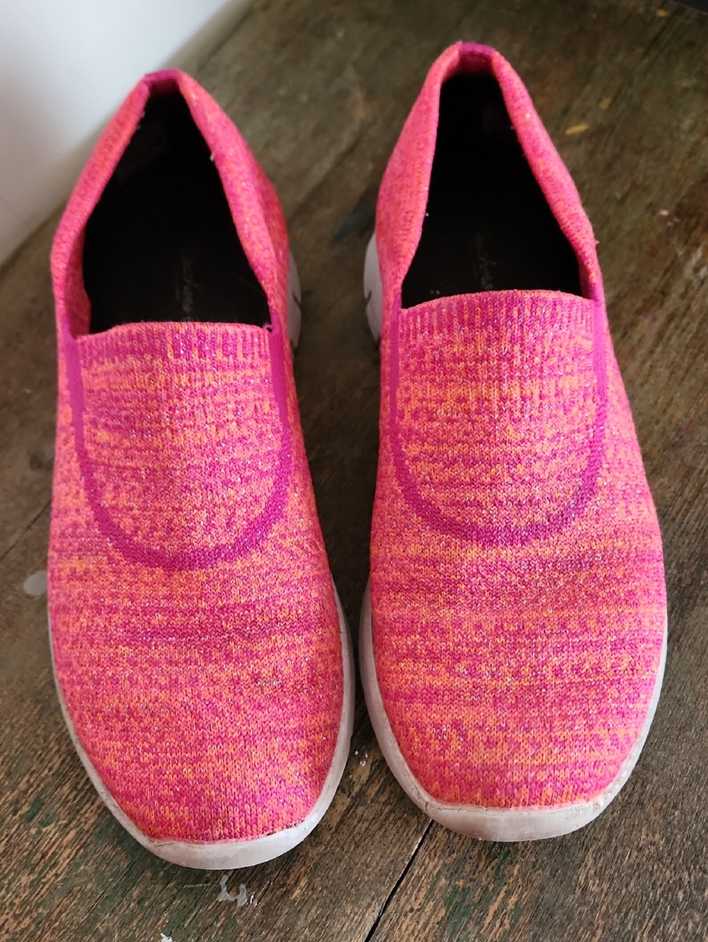 Skechers Pink and Orange Slip-On Knit Sneakers